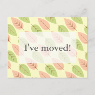 Cartão Postal De Anúncio Cartões-postais de mudança com impressão de folhas