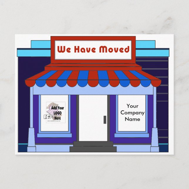 Cartão Postal De Anúncio Cartões-postais de publicidade de mudança de negóc (Frente)