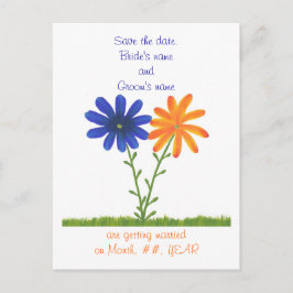 Cartão Postal De Anúncio Cartões-postais para salvar a data com flores lara