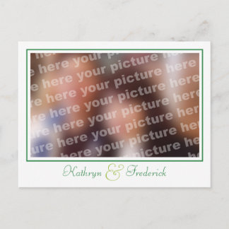 Cartão Postal De Anúncio Cartões-postais personalizados de casamento verde