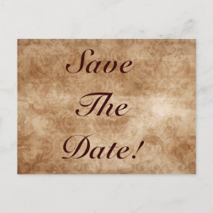 Cartão Postal De Anúncio Cartões-postais Vintage Damask Save The Date!