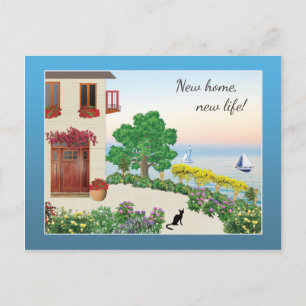 Cartão Postal De Anúncio Casa à Beira de um Lago / Casa de Praia - Mudança 