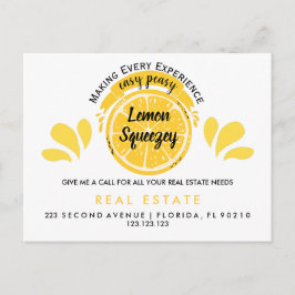 Cartão Postal De Anúncio Casa aberta de imobiliário Lemon Pop por Postcard