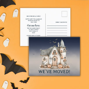 Cartão Postal De Anúncio Casa Assombrada com Tema de Halloween Mudar Endere