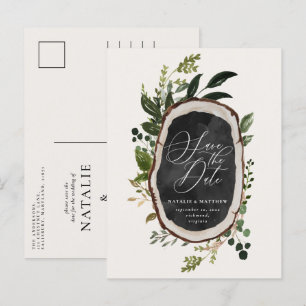 Cartão Postal De Anúncio Casa de fazenda rústica casamento outono elegante