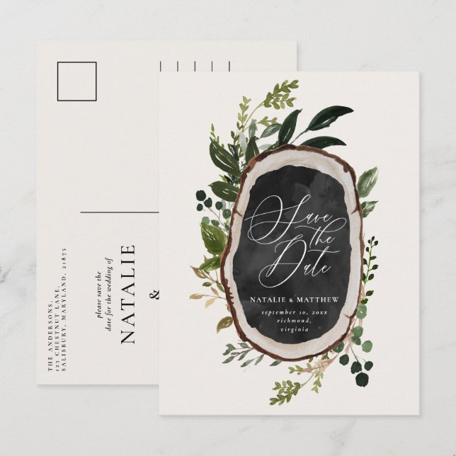 Cartão Postal De Anúncio Casa de fazenda rústica casamento outono elegante (Frente/Verso)