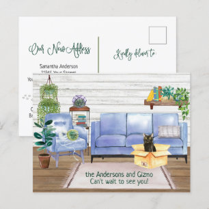 Cartão Postal De Anúncio Casa Nova Aconchegante de Bombaim Fofa Endereço