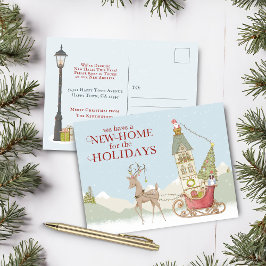 Cartão Postal De Anúncio Casa nova e bonita para o Natal das Férias