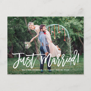 Cartão Postal De Anúncio Casados Foto de Noivado Carta Casamento