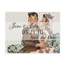 Casal Beijando nos Anos 40 Save the Date