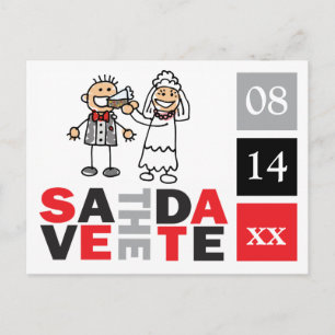 Cartão Postal De Anúncio Casal De Casamento Salve O Cartão De Data