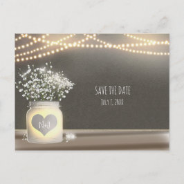 Cartão Postal De Anúncio Casal de Jarra de Mason Brilhante e Casamento de B