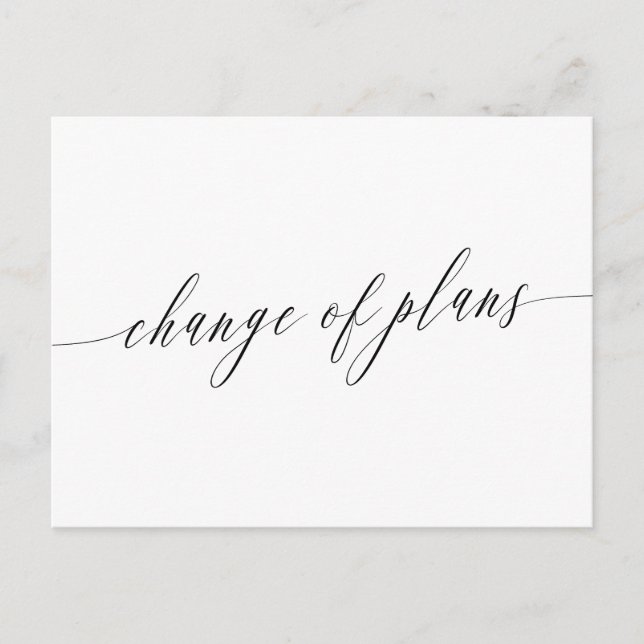 Cartão Postal De Anúncio Casamento Adiado com Caligrafia Delicada (Frente)