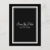 Casamento Black & White Elegante Chic Salve a Data