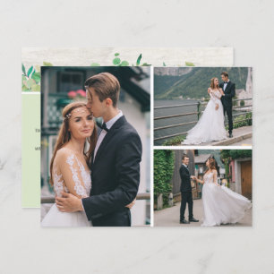 Cartão Postal De Anúncio Casamento Botânico Eucalyptus Obrigado 4-Foto