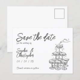 Cartão Postal De Anúncio Casamento branco branco e branco manuscrito