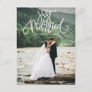 Cartão Postal De Anúncio Casamento Branco Letreiro Foto Casamento