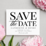 Cartão Postal De Anúncio Casamento Branco Negro Negrito Brancos Chic Modern<br><div class="desc">Casamento branco preto em negros negros quentes Salve a data - partilhe a notícia em estilo com este negrito Salvar o cartão de anúncio Data.</div>