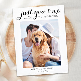 Cartão Postal De Anúncio Casamento Canino de Fuga de Noivos com Fotos Moder