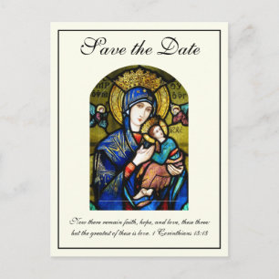 Cartão Postal De Anúncio Casamento Católico Bizantino Save the Date