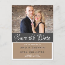 Casamento com Foto para Salvar a Data em Letra Ele