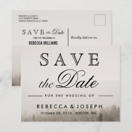 Cartão Postal De Anúncio Casamento da Mistura Florestal Rústica