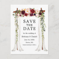 Casamento de Arch da Canopy Watercolor Burgundy Fl