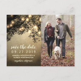 Cartão Postal De Anúncio Casamento de Árvore Vintage Rustic Salve os Cartõe