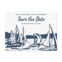 Casamento de Barco à Vela Náutico Save the Date