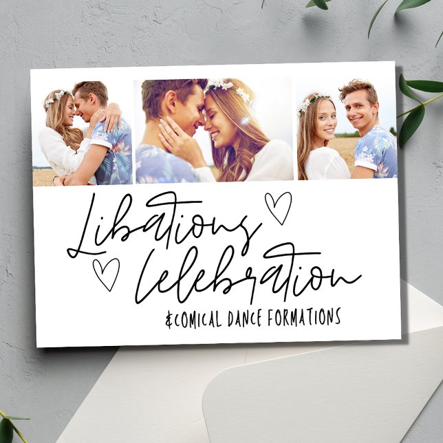 Cartão Postal De Anúncio Casamento de Celebração de Libações Salve a Data (Libations Celebration Photo Wedding Save the Date Postcard)
