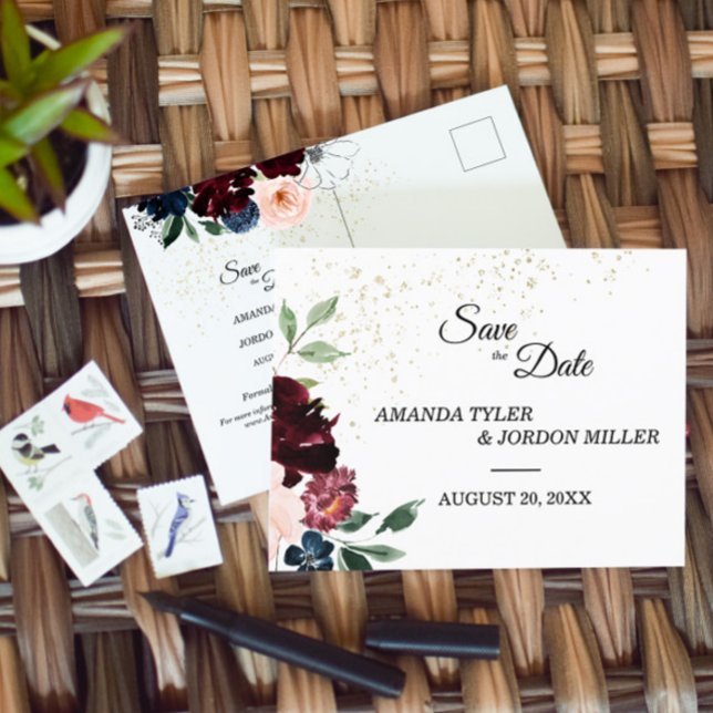 Cartão Postal De Anúncio Casamento de Celebração de Verão Salve o Cartão-Po (Criador carregado)