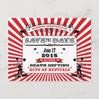 Casamento De Circo Steampunk Salvar A Data Vermelh