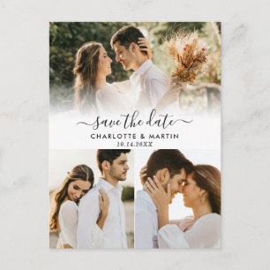 Cartão Postal De Anúncio Casamento de Colagem de Fotografias Salvar Os Cart