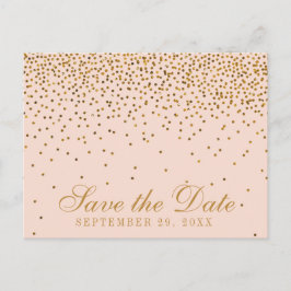 Cartão Postal De Anúncio Casamento de Confetti Rosa E Dourado Esmagador Sal