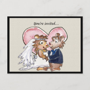 Cartão Postal De Anúncio Casamento de Coração Cor-de-Rosa Bonito Salve Cart