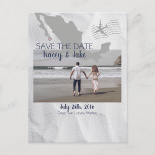 Cartão Postal De Anúncio Casamento de Destino Cabo San Lucas Salvar a Data