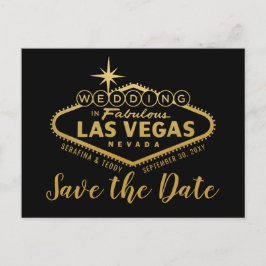 Cartão Postal De Anúncio Casamento de Destino de Las Vegas Salve a Data
