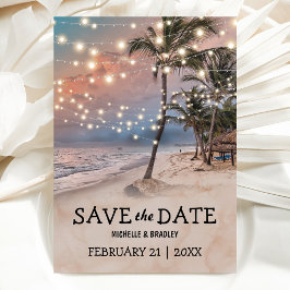 Cartão Postal De Anúncio Casamento de Destino de Praia Vintage - Salve a Da