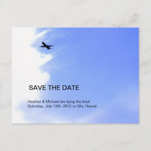 Cartão Postal De Anúncio Casamento De Destino Do Avião