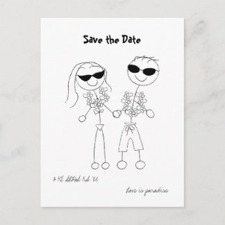 Cartão Postal De Anúncio Casamento de Destino Havaiano Salve a Data