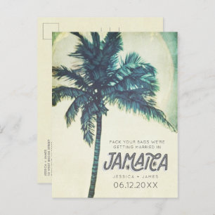 Cartão Postal De Anúncio Casamento de destino tropical Jamaica Salve a data