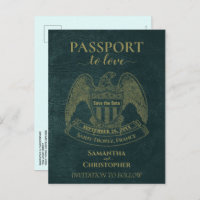 Casamento de diversão de passaporte teal Salve a d