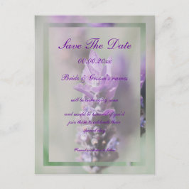 Cartão Postal De Anúncio Casamento de flor de lavanda roxa | Personalizar