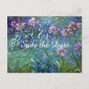 Cartão Postal De Anúncio Casamento de Flores Agapanthus de Monet Salve a Da