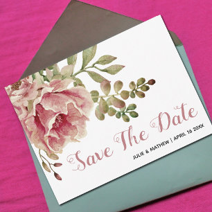 Cartão Postal De Anúncio Casamento de flores cor-de-rosa com rosa Dusty Sal
