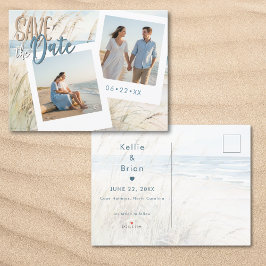 Cartão Postal De Anúncio Casamento de Foto em Praia da Aquarela Moderna
