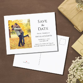 Cartão Postal De Anúncio Casamento De Foto Rustic Autumn Salva A Data
