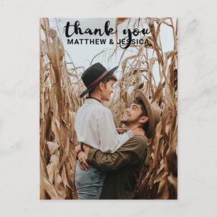 Cartão Postal De Anúncio Casamento de Fotos do Casal Russo Personalizado