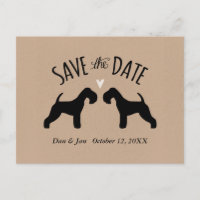 Casamento de Lakeland Terrier Silhouettes Salve a