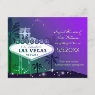 Cartão Postal De Anúncio Casamento de Las Vegas Salve a Data